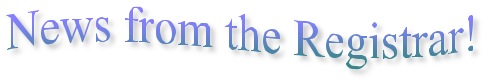 Registrar News
